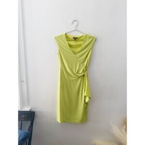Chartreuse V-neck Dress - Size 2